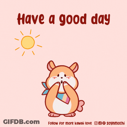 Hamster Surrounded By Pink Hearts Have A Good Day GIF