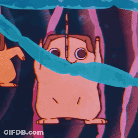 A Cartoon Of A Hamster With A Blue Ribbon Around Its Neck GIF