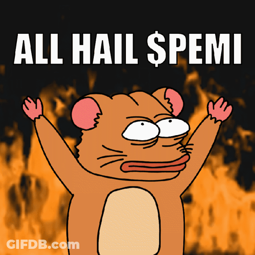 A Cartoon Of A Hamster With The Words All Hail Spemi Written On It GIF