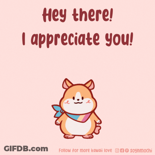 A Cartoon Of A Hamster With The Words Hey There I Appreciate You GIF