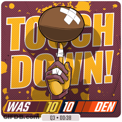 A Cartoon Of A Hand Holding A Football That Says Touch Down GIF