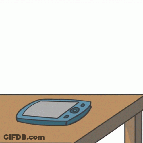 A Cartoon Of A Hand Reaching For A Cell Phone GIF