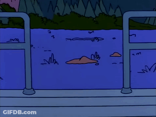 A Cartoon Of A Hand Reaching Into A Pool GIF