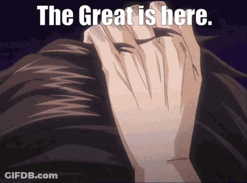 A Cartoon Of A Hand With The Words The Great Is Here GIF