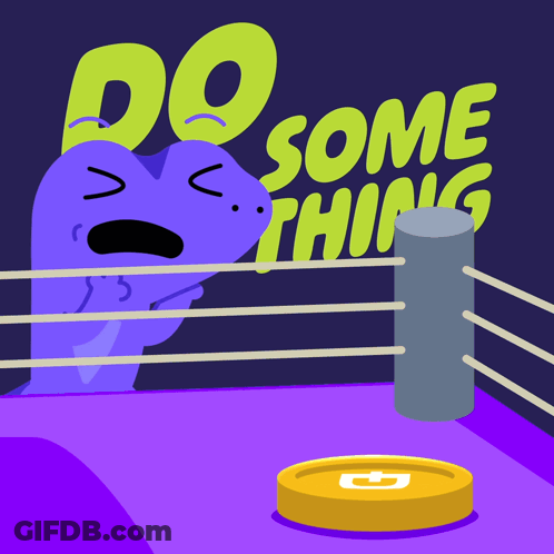 A Cartoon Of A Heart In A Boxing Ring With The Words " Do Some Thing " Behind It GIF