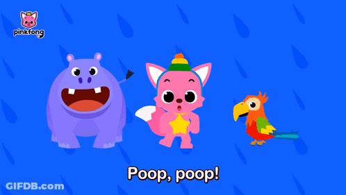 A Cartoon Of A Hippo A Cat And A Parrot With The Words Peek-A Peek-A-Poo GIF