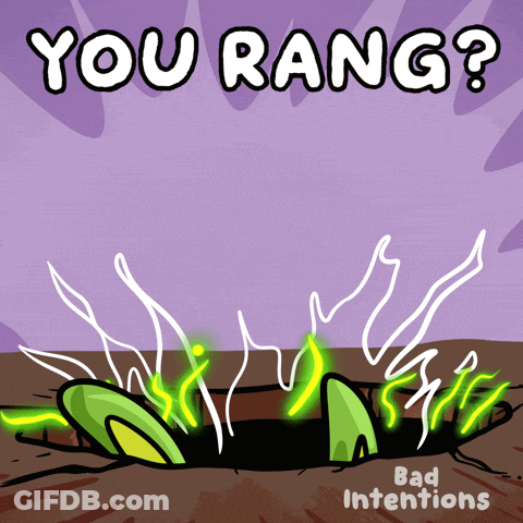 A Cartoon Of A Hole In The Ground With The Words You Rang Below It GIF