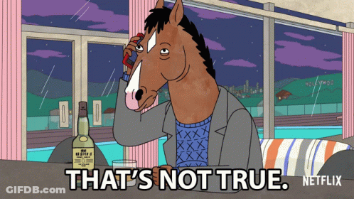 A Cartoon Of A Horse Talking On A Cell Phone With The Words That 'S Not True Netflix At The Bottom GIF