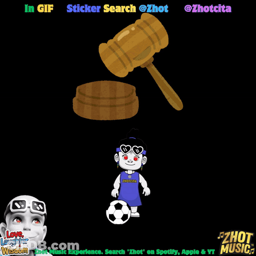 A Cartoon Of A Judge 'S Gavel With The Words In Gif Sticker Search @Zhot @Zhotcita GIF