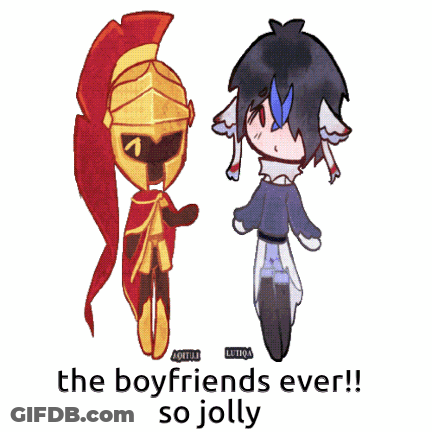 A Cartoon Of A Knight And A Boy With The Words The Boyfriends Ever So Jolly On The Bottom GIF