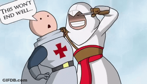Cartoon Knights Talking GIF
