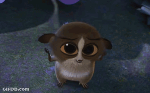 A Cartoon Of A Lemur Holding Another Lemur In Front Of A Full Moon GIF