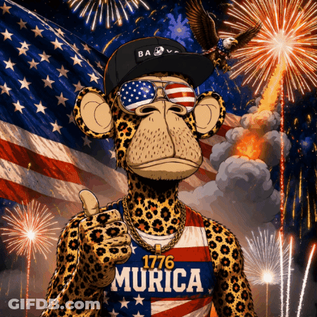 A Cartoon Of A Leopard Wearing 1776 Murica Shirt Giving A Thumbs Up GIF