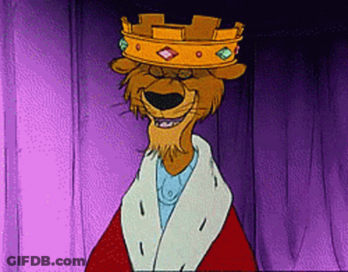 A Cartoon Of A Lion Wearing A Crown GIF
