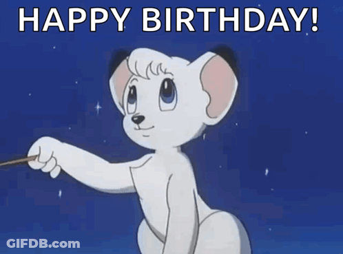 A Cartoon Of A Lion With The Words Happy Birthday Written On The Bottom GIF