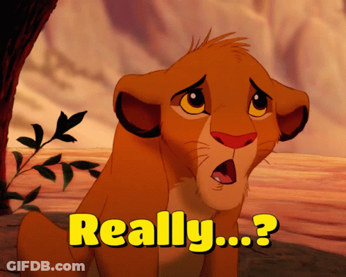 A Cartoon Of A Lion With The Words Really Behind It GIF