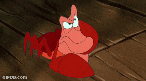 A Cartoon Of A Lobster With An Angry Face GIF