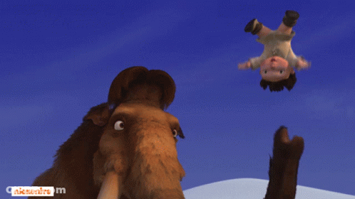 A Cartoon Of A Mammoth With A Nickelodeon Logo On The Bottom Right GIF