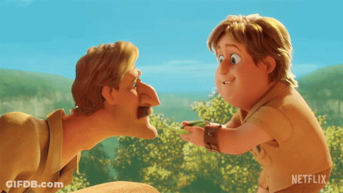 A Cartoon Of A Man And A Boy With Netflix Written On The Bottom GIF