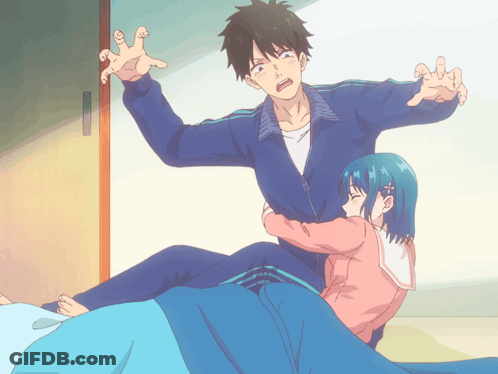 A Cartoon Of A Man And A Girl Hugging GIF