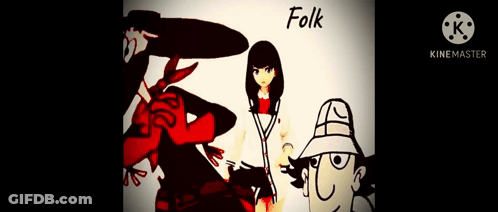 A Cartoon Of A Man And A Girl With The Word Folk On The Bottom Right GIF