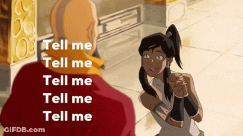 A Cartoon Of A Man And A Girl With The Words Tell Me Tell Me Tell Me Tell Me GIF