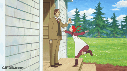 A Cartoon Of A Man And A Little Girl GIF