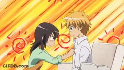 A Cartoon Of A Man And A Woman Fighting GIF