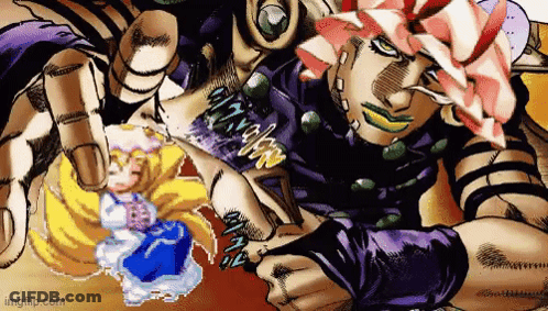 A Cartoon Of A Man And A Woman Holding A Doll In Their Hands . GIF