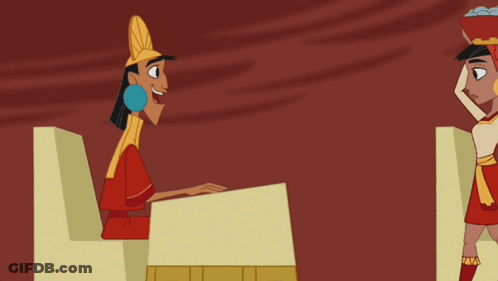 A Cartoon Of A Man And A Woman Talking GIF