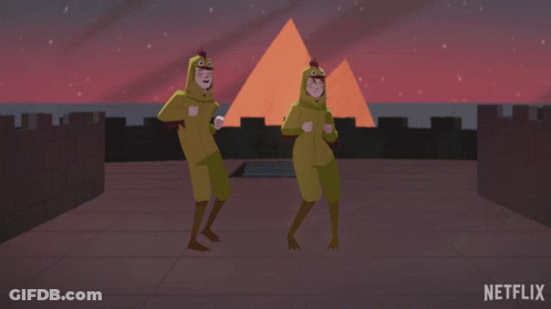 A Cartoon Of A Man And A Woman With Netflix Written On The Bottom Right GIF