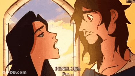 A Cartoon Of A Man And A Woman With Penelope For Written On The Bottom Right GIF