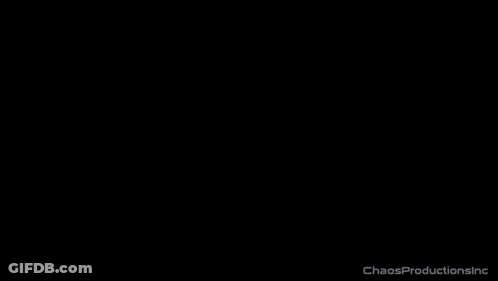 A Cartoon Of A Man And A Woman With The Word Chaos Productions In The Bottom Right GIF