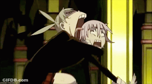 A Cartoon Of A Man And A Woman With Their Mouths Open And The Words Animes-Wanderland At The Bottom GIF
