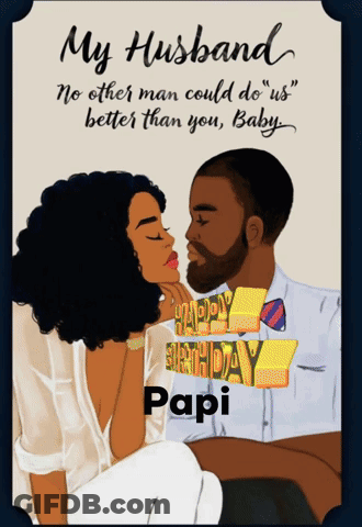 A Cartoon Of A Man And Woman With The Words " My Husband No Other Man Could Do Us Better Than You Baby " On The Bottom GIF