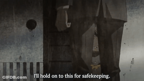 A Cartoon Of A Man Behind Bars With The Words I 'Ll Hold On To This For Safekeeping GIF