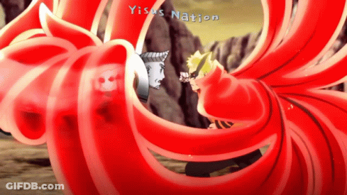 A Cartoon Of A Man Being Attacked By A Red Monster With Ysus Nation Written On The Bottom Right GIF