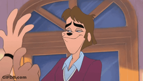 A Cartoon Of A Man Being Touched By A Hand GIF