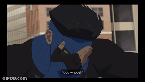 A Cartoon Of A Man Covering His Face With His Hands And The Words Loud Whoosh Above Him GIF