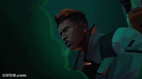 A Cartoon Of A Man Covering His Mouth With His Hand In A Forest GIF