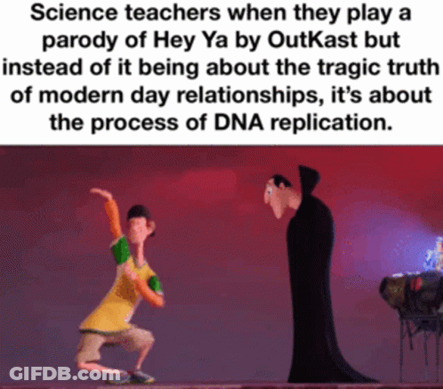 Cartoon Man Dancing Next To Vampire GIF