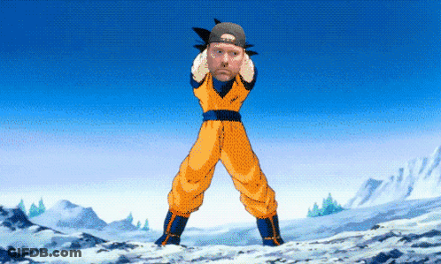 A Cartoon Of A Man Dressed As A Dragon Ball Character GIF