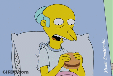 A Cartoon Of A Man Eating A Hamburger With The Words Mister Spectacular On The Bottom Right GIF