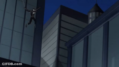 A Cartoon Of A Man Falling From A Building GIF