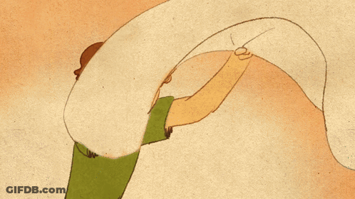 A Cartoon Of A Man Feeding A Woman A Bowl Of Food GIF