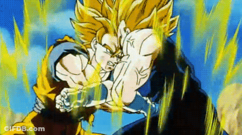 A Cartoon Of A Man Fighting Another Man With A Punch . GIF
