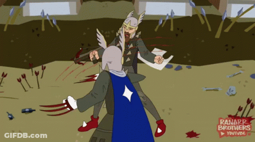 A Cartoon Of A Man Fighting Another Man With A Youtube Watermark GIF