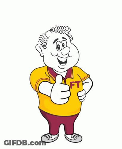 A Cartoon Of A Man Giving A Thumbs Up With The Words Fuerza Tacna Below Him GIF