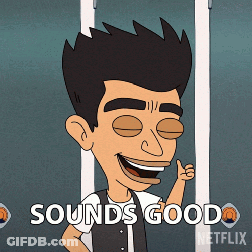 A Cartoon Of A Man Giving A Thumbs Up With The Words Sounds Good Written Below Him GIF