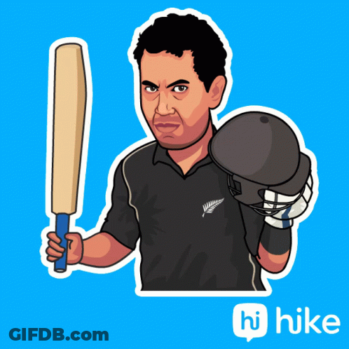 A Cartoon Of A Man Holding A Bat And A Helmet With The Words Hi Hike Below Him GIF